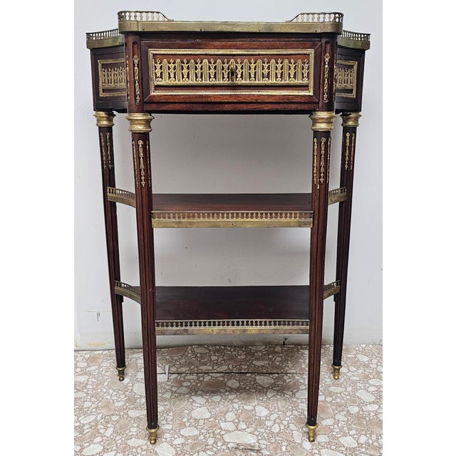 P. Sormani Attributed Belle Époque Period Mahogany, Ormolu and Brèche d'Alep Marble Console Table For Sale - Image 12 of 12