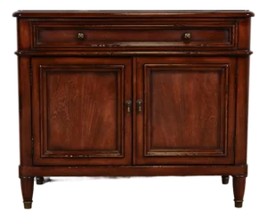 Baker Furniture French Regency Louis XVI Carved Walnut Buffet Server or Bar Cabinet