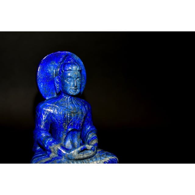 Lapis Lazuli Buddha Statue Stately Presence For Sale - Image 12 of 17