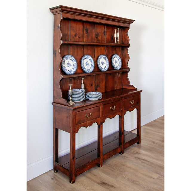 Farmhouse Petite Antique Oak Welsh Dresser With Plate Rack For Sale - Image 3 of 3
