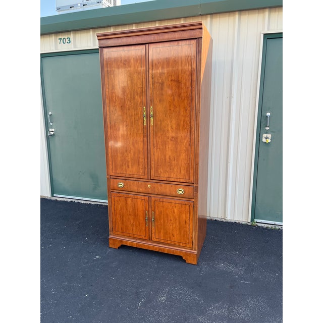 Drexel Heritage Mahogany Media Cabinet Armoire For Sale - Image 10 of 12