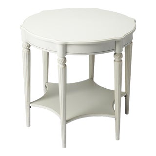 Bainbridge Round Side Table, White For Sale