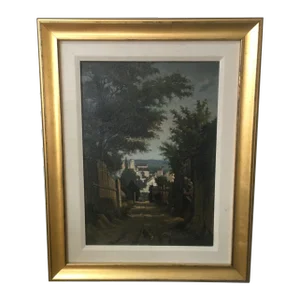 Antique 1870 French Oil Painting on Panel