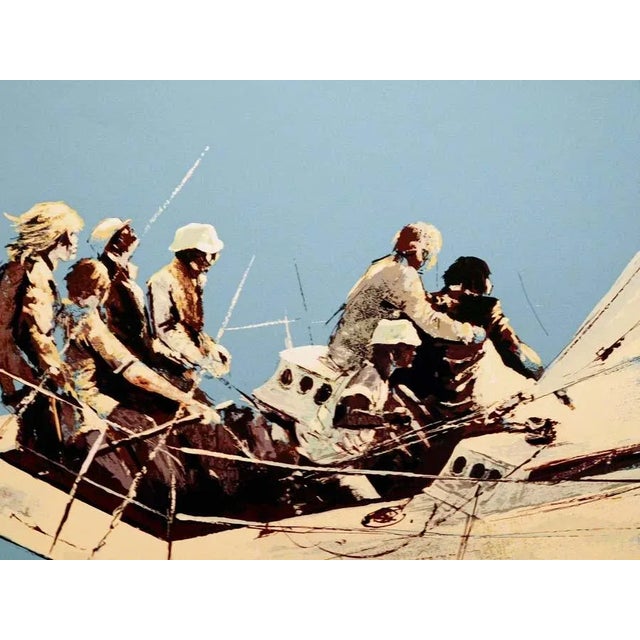 Mark King "Asea" Sailing Sailboat Hand Signed Limited Edition Serigraph For Sale - Image 4 of 5