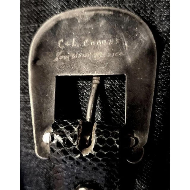 1970s Rare Native American Zuni C & D Cooche Cooeyate Signed Inlay Sterling 2 Pc Ranger Lizard Belt For Sale - Image 5 of 10