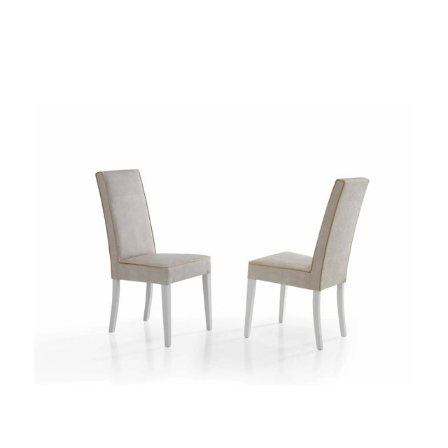 Contemporary Casa Milano Vogue 10-Piece Luxury Dining Room Set – White & Gold High Gloss Collection For Sale - Image 3 of 6