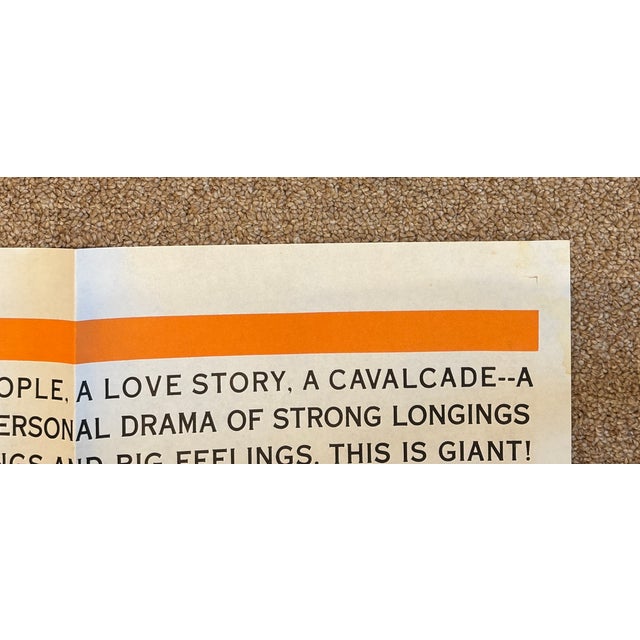 Orange "Giant' Movie Poster 1963 and 1st Edition Book 1952 by Edna Ferber For Sale - Image 8 of 18