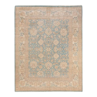 Eclectic, One-of-a-Kind Hand-Knotted Area Rug - Light Blue, 8' 2" x 10' 4" For Sale
