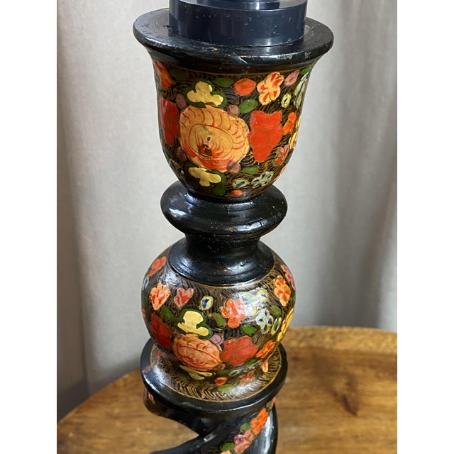 Wood Kashmiri Lamp Bases, 1890s, Set of 2 For Sale - Image 7 of 18