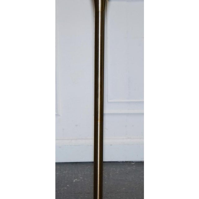 Metal Gold Floor Lamp with White Shade For Sale - Image 7 of 9