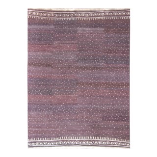Tibetan Silk and Wool Modern Rug by Keivan Woven Arts, 8'10" X 12'1" For Sale