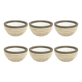 Matera 6.25"Coiled Abaca Condiment Bowls, Set of 6, Taupe For Sale