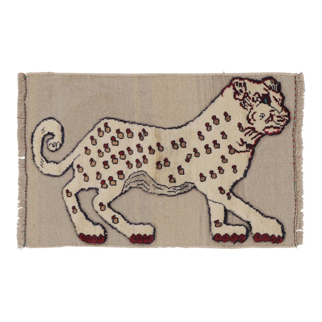 Vintage Gabbeh Pictorial Wool Gift-Sized Rug by Rug & Kilim, 1950-1959 For Sale