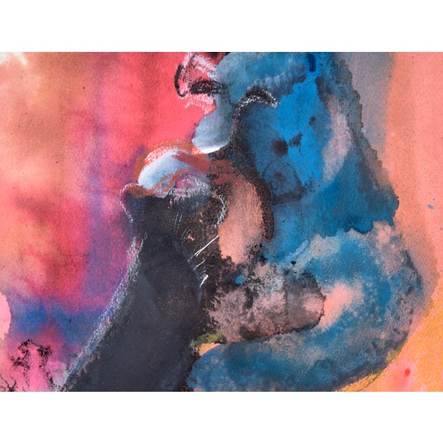 Abstract Expressionist Self Portrait in in Acrylic and Pastel on Paper by Ricardo De Silva For Sale In Monterey, CA - Image 6 of 9