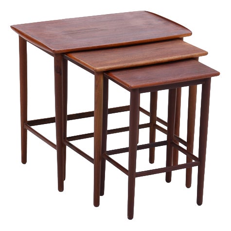 Mid-Century Danish Teak Nesting Tables, Set of 3 For Sale