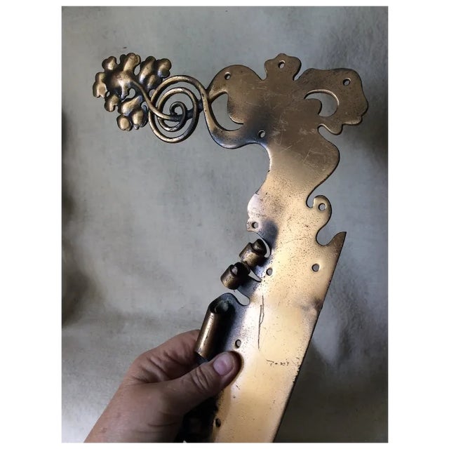Pair of Antique Art Nouveau Architectural Elements, Hand Crafted Scrolls With Grape Motif For Sale - Image 9 of 11