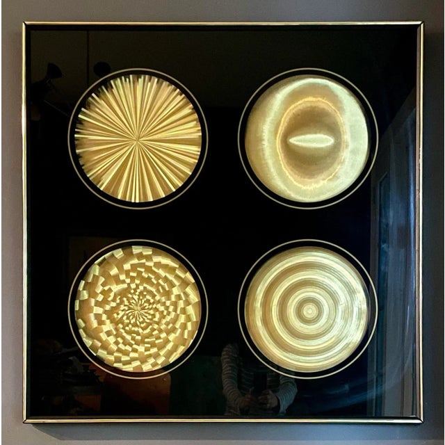 Gold Vintage Framed Gold and Black Hologram Art Piece For Sale - Image 8 of 8