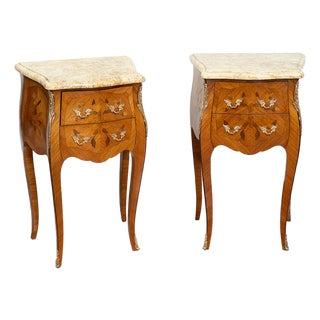 Antique Nightstands in Exotic Woods, France, 20th Century, Set of 2 For Sale