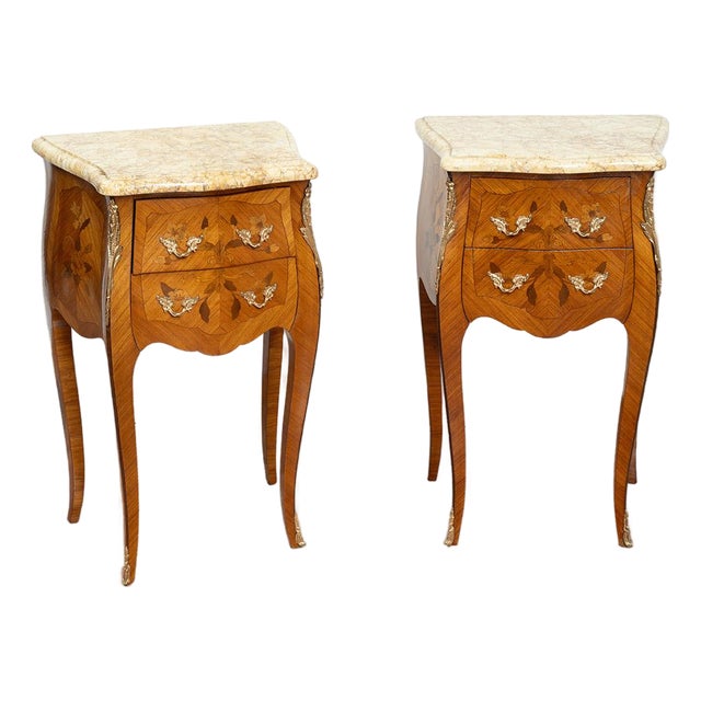 Antique Nightstands in Exotic Woods, France, 20th Century, Set of 2 For Sale