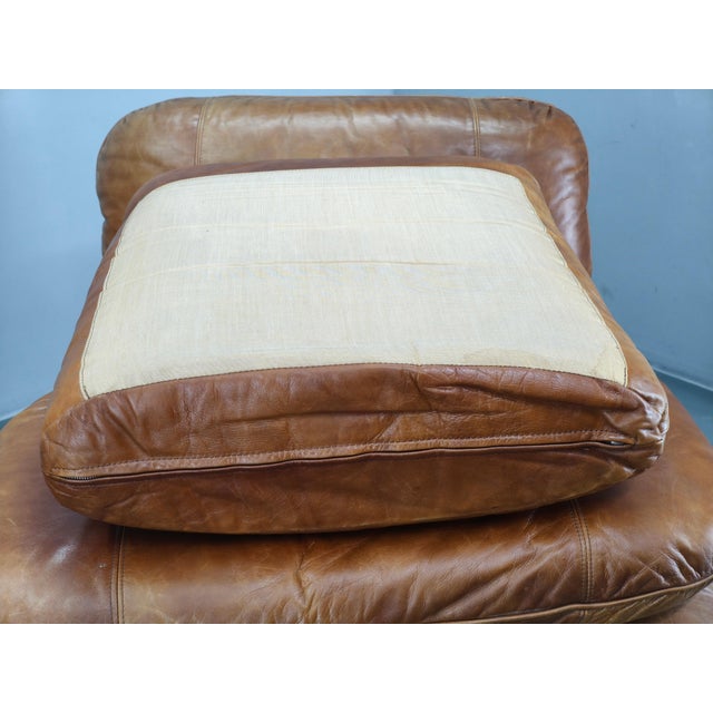Cognac Buffalo Leather Lounge Armchairs from Arcon Italia, 1970s, Set of 2 For Sale - Image 15 of 18