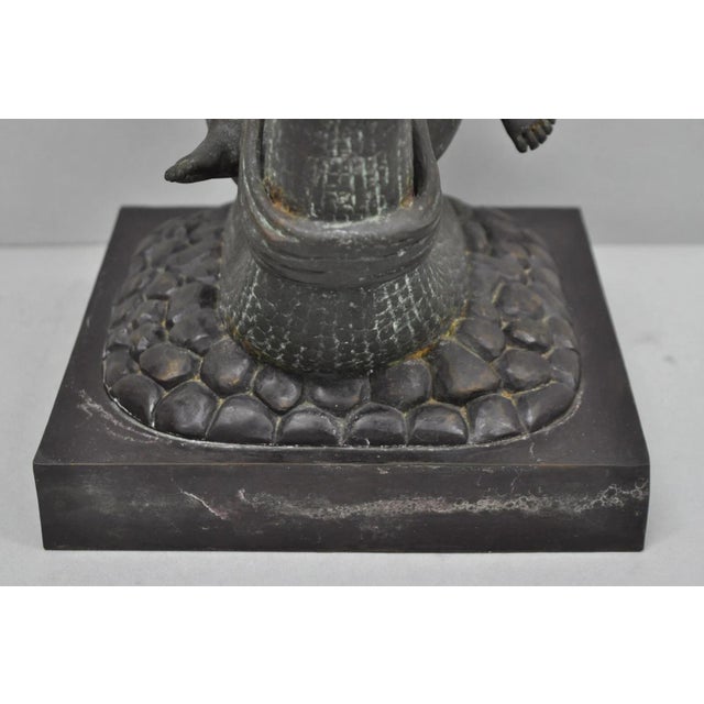 Vintage Mythical Bronze Cherub Riding Snail Sculpture Figure Attr to Maitland Smith For Sale - Image 10 of 18