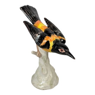 1990's Chelsea House Port Royal Hand-Painted Majolica Italian Bird Figurine For Sale