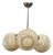 Art Deco Chrome and Cream Glass Chandelier, 1930s For Sale