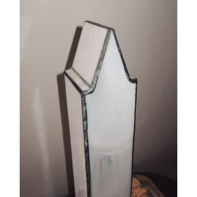 Late 20th Century Late 20th Century Architectural Leaded Glass Obelisk Table Lamp For Sale - Image 5 of 8