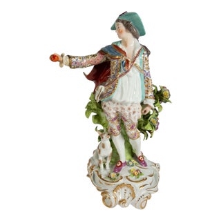 Antique Old Paris Porcelain Figure of Imperial Shepherd & Dog For Sale