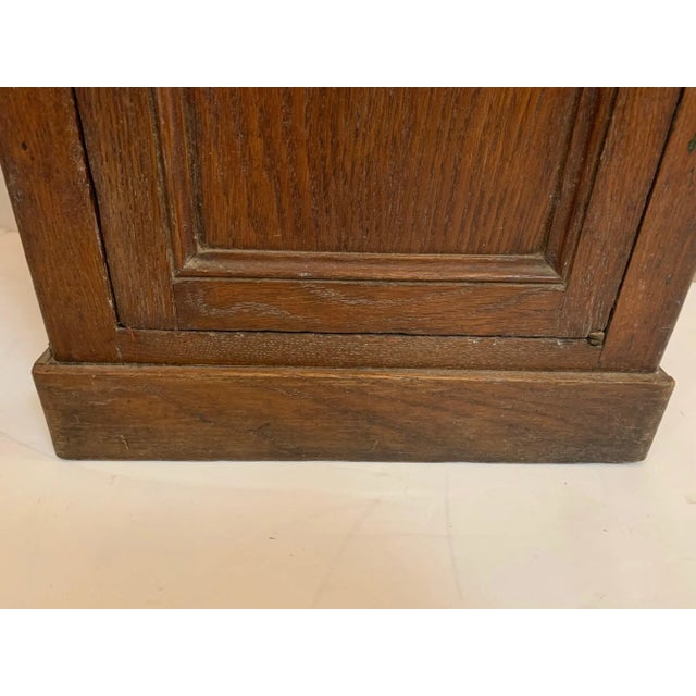 Antique Oak and Marble Cabinet Stand For Sale - Image 10 of 13