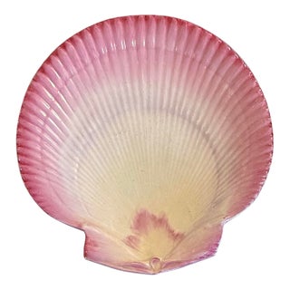 Antique 1891 Wedgwood Majolica Pink Nautilus Shell Dessert Plate For Sale