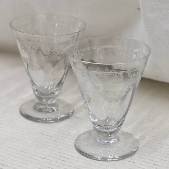 Antique Etched Goblets Chairish