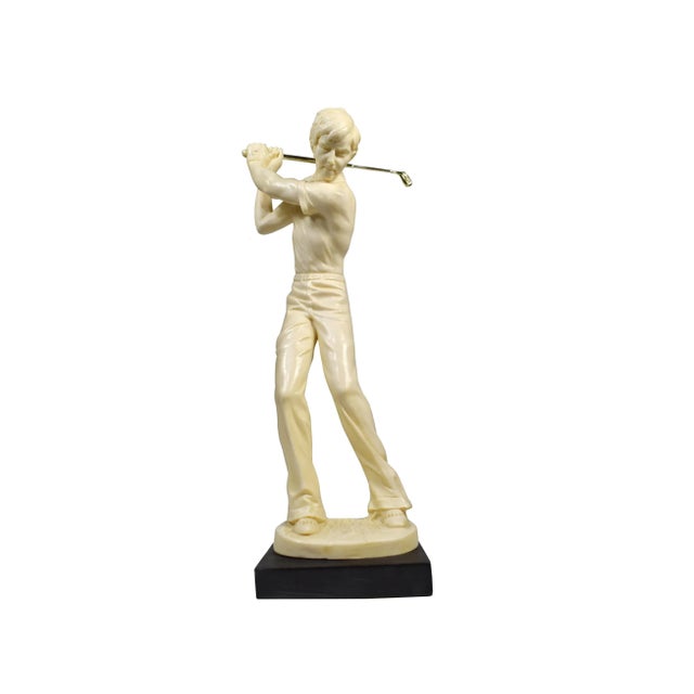 Mid 20th Century Italian Asantini Golfer on Marble Base Sculpture For Sale - Image 12 of 12