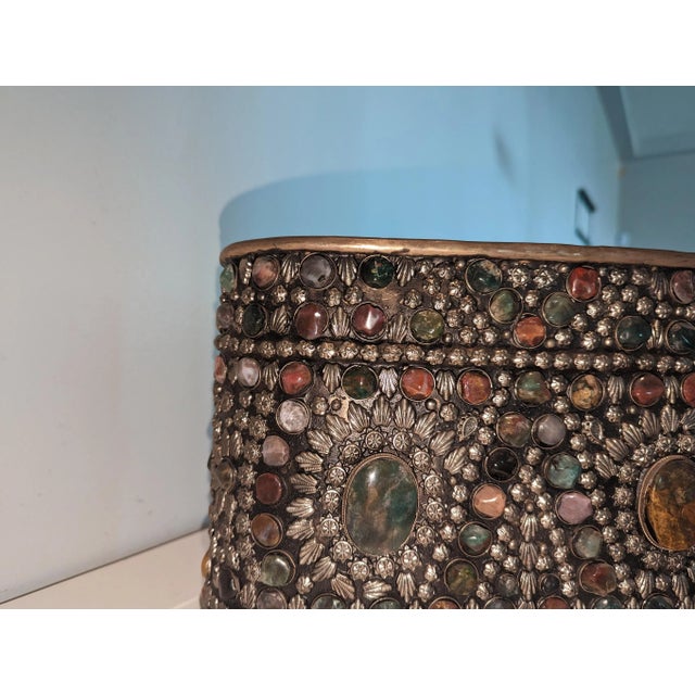 Slate Gray 90's Bejeweled Oval Bucket/Wine Chiller For Sale - Image 8 of 10