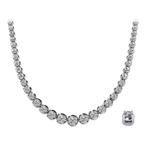 Platinum 3.09 Carat Diamond Graduated Tennis Choker Necklace