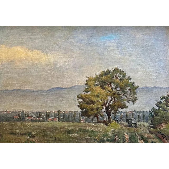 Henri Duvoisin, Rural Landscape, Oil on Canvas, 1918 For Sale - Image 12 of 12