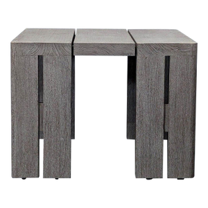 Restoration Hardware Matira Modern Gray Wood Outdoor Side Table