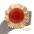 Orange Vintage Gia Certified 14k Yellow Gold Natural Coral Earrings With Omega Back, Pair For Sale - Image 8 of 13