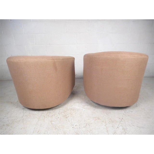 1980s Swiveling Lounge Chairs, a Pair For Sale - Image 4 of 12