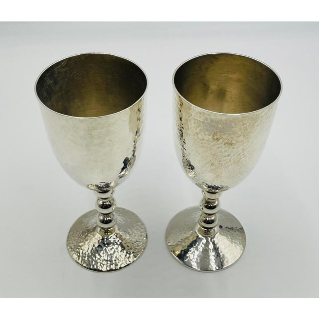 1980s Emilia Castillo Silver Plated “Musical” Goblets & Champagne Flute, Taxco Mexico For Sale - Image 10 of 18