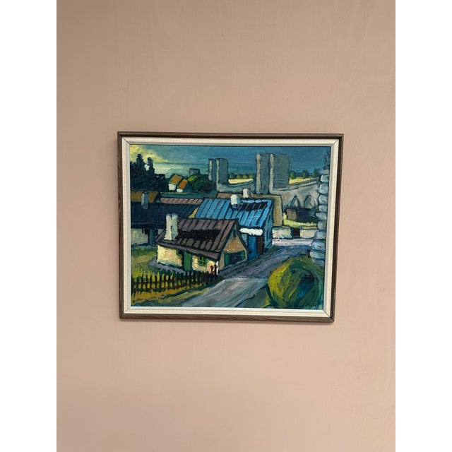 Mats Ahlberg, Northern District, Visby, 1960s, Oil on Panel, Framed For Sale - Image 17 of 18