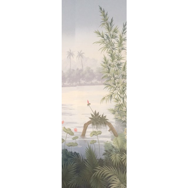 36" * H96" * 2ps, New Chinese Zen Wallpaper, Misty Lotus Pond Watertown Mural, Healing Tropical Plant Wallpaper For Sale - Image 4 of 6