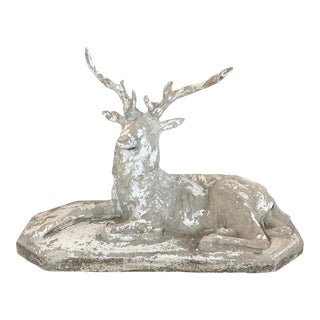 French Concrete Composite Deer Sculpture For Sale