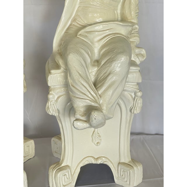 Pair White Chinoiserie Figures, 1960s For Sale - Image 17 of 18