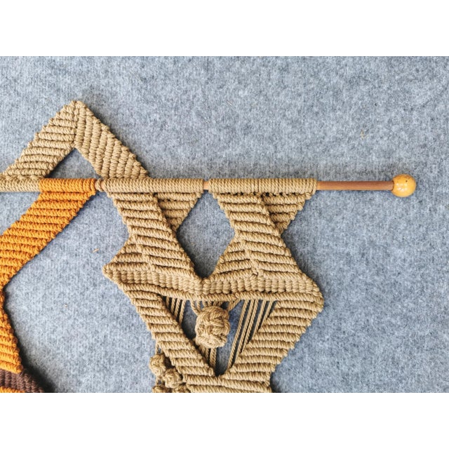 Vintage Macrame Wall Rug, Germany, 1970s For Sale - Image 4 of 11