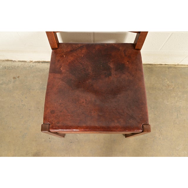 Wood L. & J. G. Stickley Antique Mission Oak Arts & Crafts Ladder Back Dining Chairs | Set of Eight For Sale - Image 7 of 15