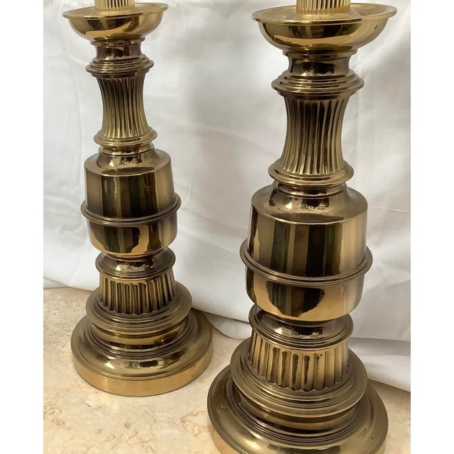 Mid-Century Modern Brass Lamps - a Pair For Sale - Image 4 of 7