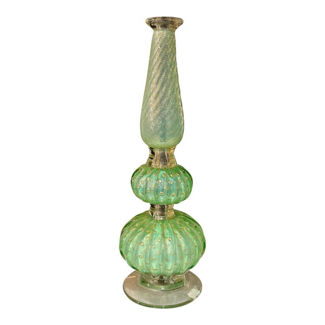 Vintage Green Murano Lamp For Sale