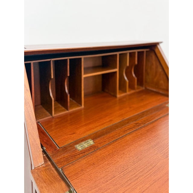 Brown Mid 20th Century Rare Oriental Rosewood Secretary Writing Desk Fold Out Sheraton Hotel Provenance For Sale - Image 8 of 15