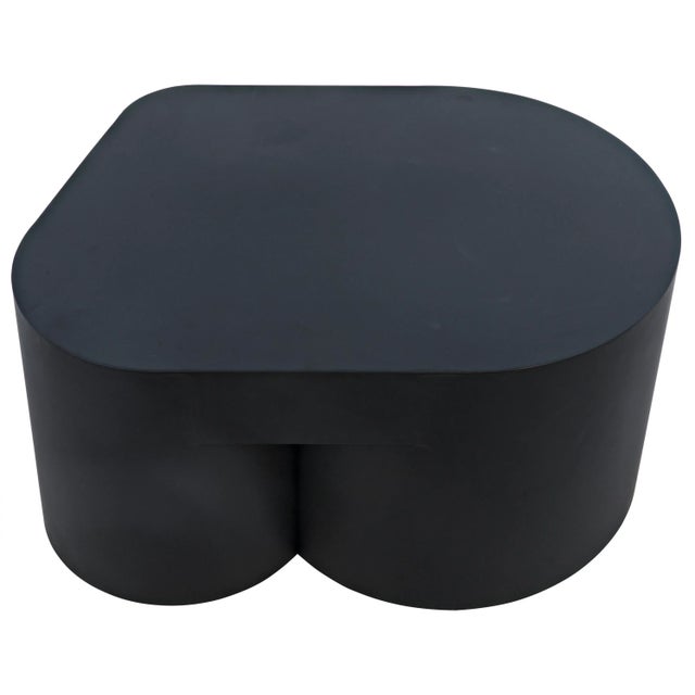 With its daring, asymmetrical shape, metal construction, and modern black finish, this unique coffee table makes an...
